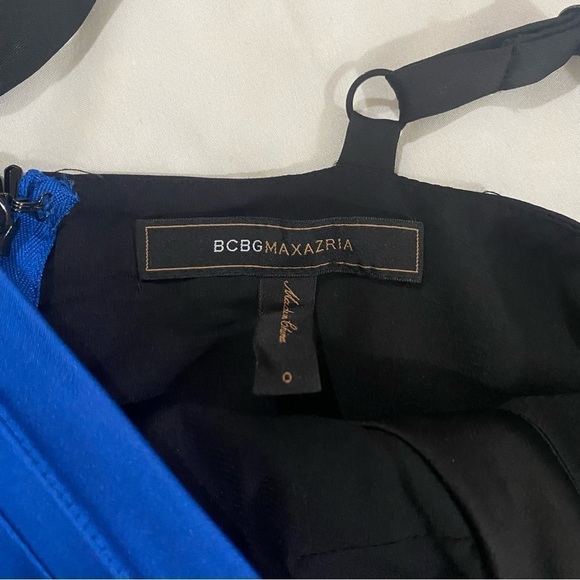 OH SO GORGEOUS BCBGMAXAZRIA MIDI  COCKTAIL DRESS MIDNIGHT BLUE COLOR SIZE 0 - Picture 5 of 7
